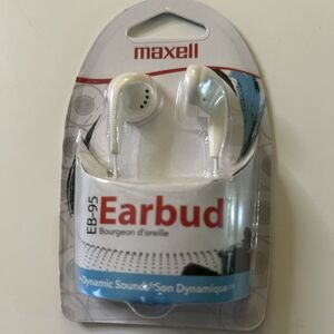 Maxell White Earbuds EB-95 Lightweight Comfort Fit item# 190599, New